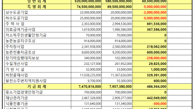 공주시 2019년도 일반 및 특별회계 세입세출예산 고시