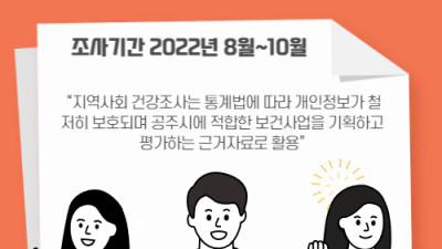 지역사회 건강조사 (보건사업 기획/평가 근거자료로 활용)