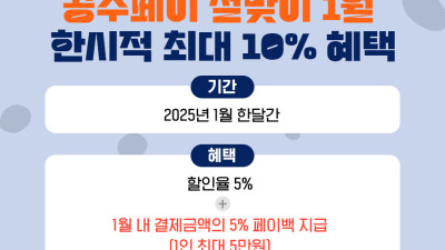 ‘공주페이’ 설맞이 1월 최대 10% 혜택